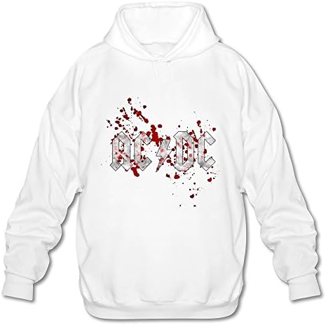 AC/DC Walpeper Print Boys White Hoodie M