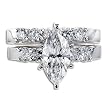 1.91 CT MARQUISE DIAMOND RING SET G SI1 - IDEAL CUT 18K