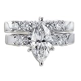1.91 CT MARQUISE DIAMOND RING SET G SI1 - IDEAL CUT 18K
