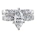 1.91 CT MARQUISE DIAMOND RING SET G SI1 - IDEAL CUT 18K