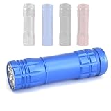 9 LED Aluminum Flashlight - Blue - White Box Packaging