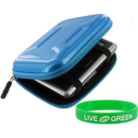 Memory Foam Hard Shell Case (Candy Blue) for Flip Video Ultra Series Camcorder Black