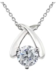 1.00 Ct Round H/I I1 Diamond 925 Sterling Silver Pendant