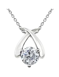 1.00 Ct Round H/I I1 Diamond 14K White Gold Pendant