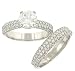 Jewelry : 3 Sided Pave Diamond Wedding Set 1.09cttw (cz ctr)