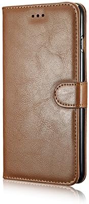 iPhone 6 Plus / iPhone 6s Plus wallet case [Magnetic Closure]iPhone 6 Plus leather case[Stand Featured]iPhone 6 Plus Flip Case [Credit Card holder](Brown)
