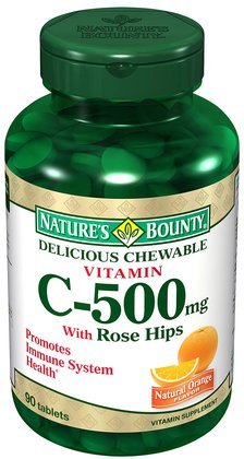 Vitamin C 500 Mg Plus Rose Hips Chewable Tablets,