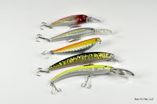Lot of 5 New Crankbait Fishing Lures for Walleye/Pickerel AA