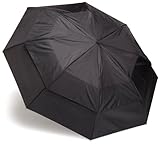 Totes Men’s Blue Line  Golf-Size Vented Canopy Compact Umbrella, Black, One Size thumbnail