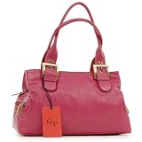Gigi Leather Handbag - Othello - Magenta Pink