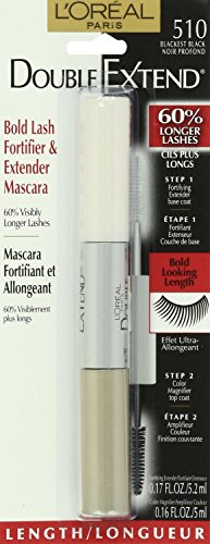 L'Oreal Paris Double Extend Mascara, 510 Blackest Black, 0.33 Ounces