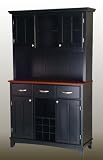 Buffet with 2-Door Hutch- Black/ Cherry