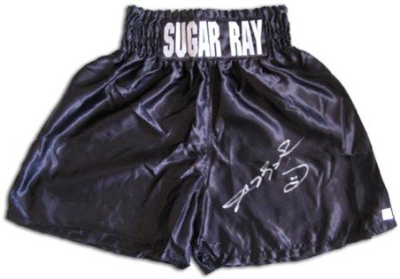 Sugar Ray Leonard Signed Custom Boxing Trunks