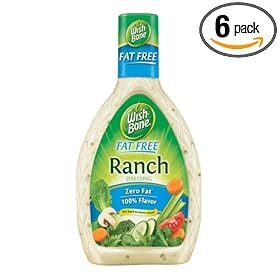 Wish Bone Fat Free Ranch Salad Dressing, 16-Ounce Bottle (Pack of 6)