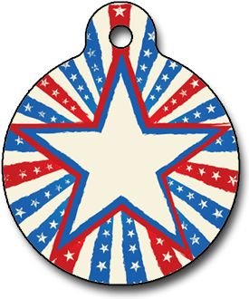 Custom Pet ID Tag for Cats and Dogs - Patriotic Star