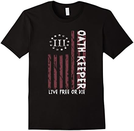 Men's Three Percenter Oath Keeper American Flag XL Black