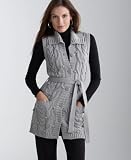 Charter Club Cable-Knit Belted Long Vest