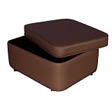 Chocolate Microsuede Jumbo rectangle storage ottoman