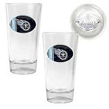 NFL Tennessee Titans Two Piece Pint Ale Glass Set with Football Bottom - Oval Logo