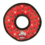 Tuffy's Ultimate Ring Dog Toy, Red Paws