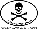 St. Martin West Indies Jolly Roger Oval Bumper Sticker