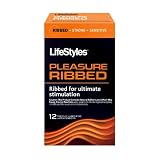 Lifestyles Pleasure Ribbed Condoms, 12-count