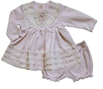 Biscotti Lacey Love Baby Dress And Diaper Cover Set