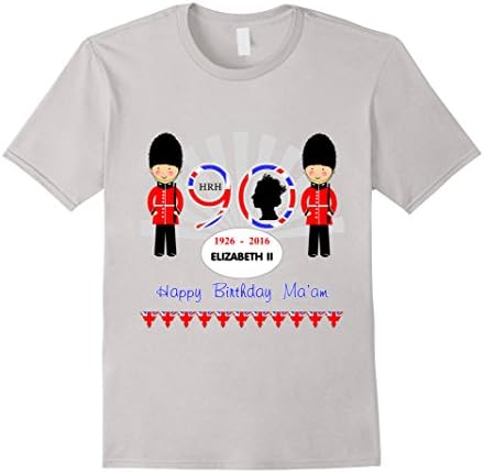 Men's Happy 90th Birthday Queen Ma'am Commemorative Keepsake  Medium Silver