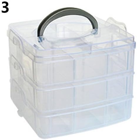 New Plastic Boxes Smart Craft Beads Jewellery Storage Organizer Compartment Tool Box Case, Blue, Orange, Pink, White, Things Storage Container (White)