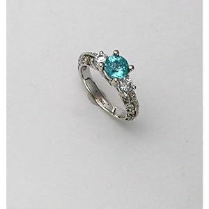 Aquamarine Rings, 1.25k Aquamarine and 0.56k G.V.V.S Diamonds on 18k White... by