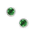 14K White Gold Chrome Tourmaline and Diamond Earrings