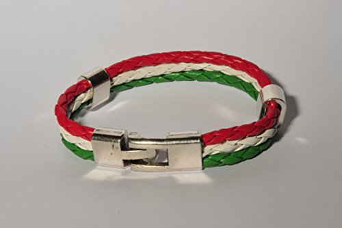 Armband PU Lederarmband Kordelarmband Fanartikel Fussball 2014 WM & EM Länder Style geflochten Flagge Trikot (Italien)