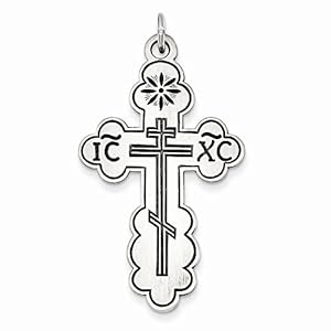 cross charm Sterling Eastern Silver  Orthodox Cross orthodox Charm