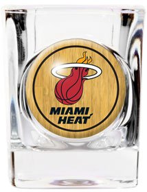 Miami Heat Square Shot Glass Feature A Photo Quality Domed Team Logo