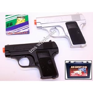 CYMA Airsoft Pocket Pistols w/ Case (Silver and Black)