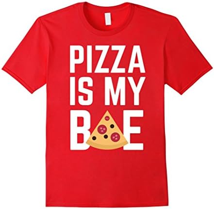 Men's Pizza Is My Bae Love Food Funny Humor Unisex Shirt Medium Red