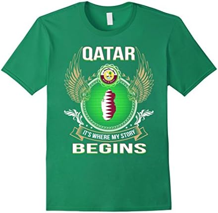 Men's Qatar  begins t shirt Medium Kelly Green