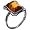 Certified Genuine Cognac Amber and Sterling Silver Rectangular Ring