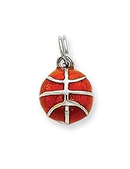 Sterling Silver Enameled Basketball Charm