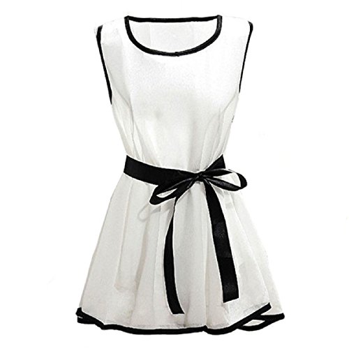 Ularmo Summer Fashion Sweet Slim Fit Lady Chiffon Sleeveless T-Shirt Blouse