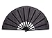 Greatlookz Chinese Nylon-Cloth Fan for Ladies, Black