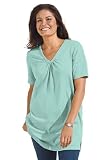 Woman Within Plus Size Perfect shirred knit v-neck tunic