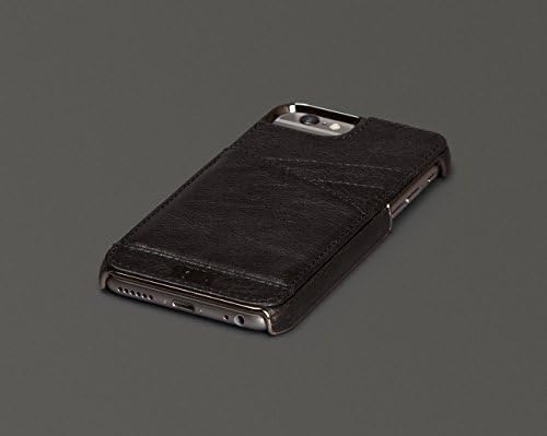 Sena Lugano Wallet Leather Snap-on Case with Card Slot for Iphone 6, 6s Plus (5.5-Inch Version) (Black)