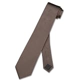 SILK Narrow NeckTie Skinny BRONZE TAUPE Thin Men's Neck Tie