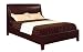 Modus Furniture Upholstered Full Size Tiffany Low Profile Sleigh Bed, Chocolate Leatherette
