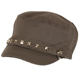 Cotton Summer Studded Buckle Belt Cadet Hat Cap Gray