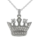 Sterling Silver Chunky Bling Crown Pendant