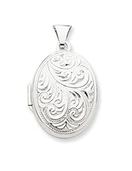 14k Gold White Gold Domed Oval Locket