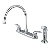 Kingston Brass KB6791LLSP Legacy 8-Inch Goose Neck Spout Kitchen Faucet with Matching Finish Sprayer