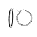 14k White or Yellow Gold Black Diamond Hoop Earrings (1 cttw)